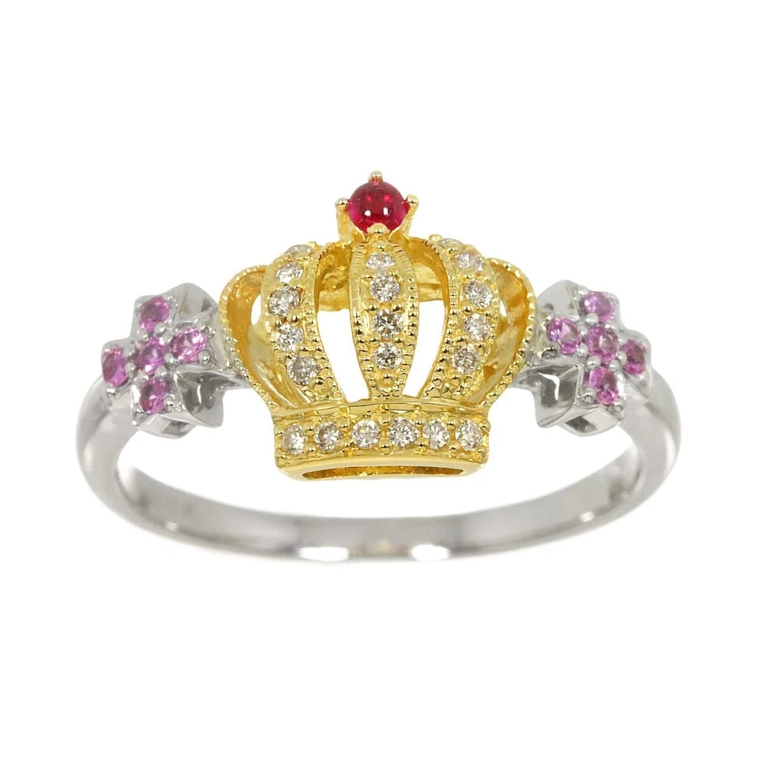 DIAMOND SAPPHIRE RUBY RING YG WG - 2