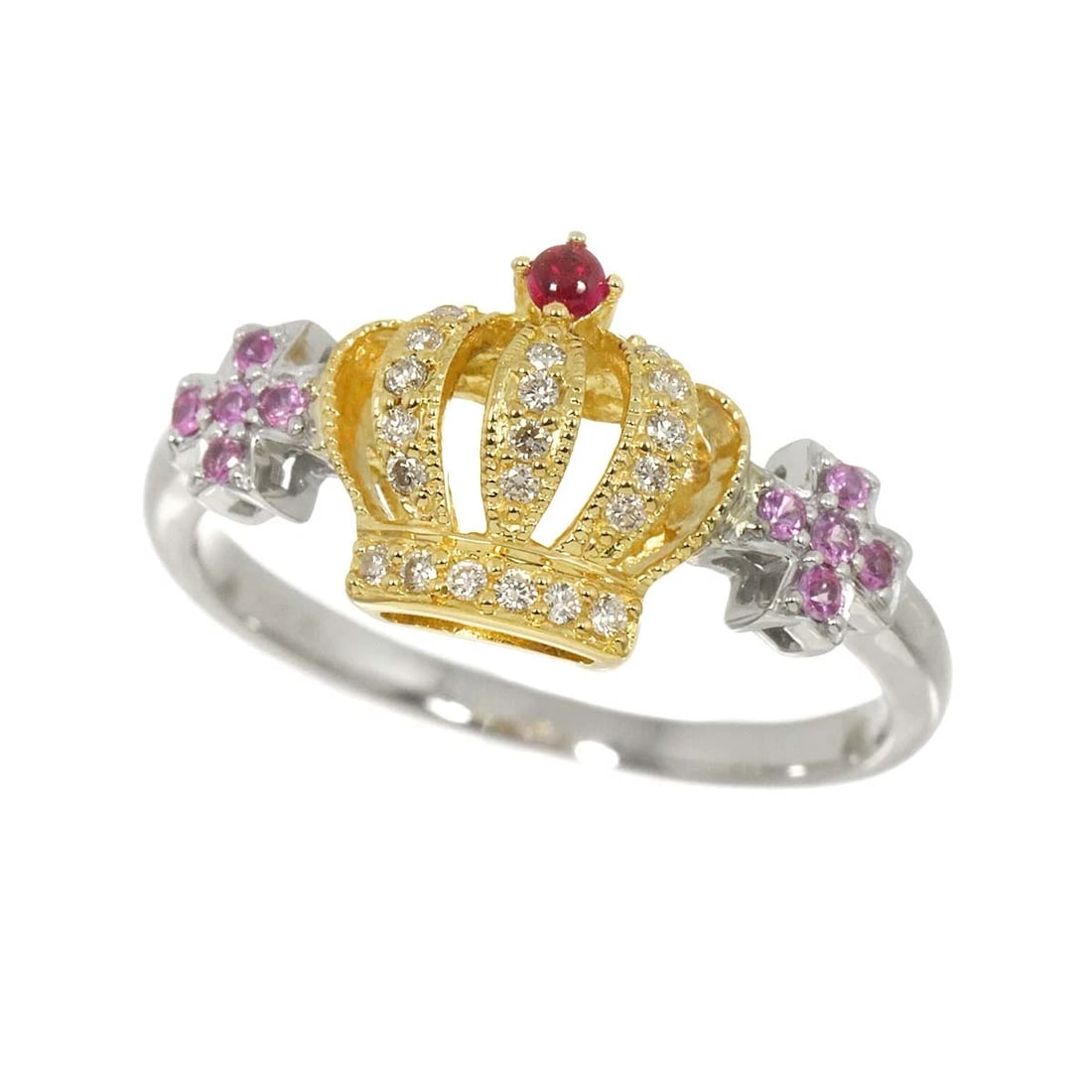DIAMOND SAPPHIRE RUBY RING YG WG - 3