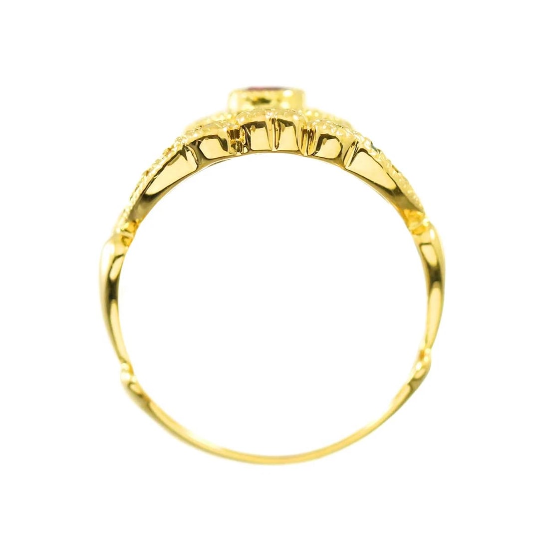 RUBY DIAMOND RING 18K YG - 5