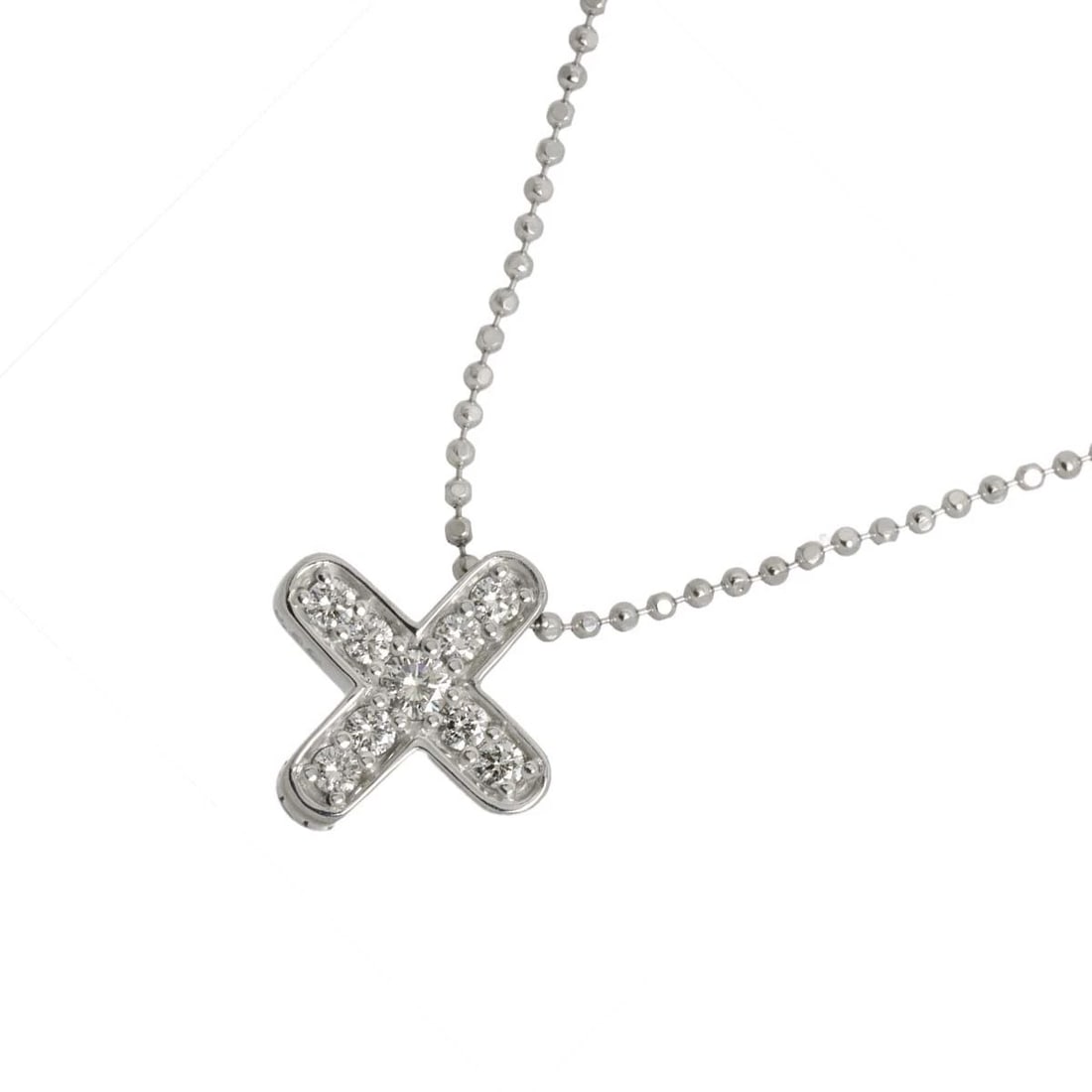 CELINE DIAMOND CROSS NECKLACE: CELINE Diamond Cross Necklace Brand: CELINE Type/Style: Necklace Material: 750 White Gold, Main Stone Natural Color: White Gold Size: internal circumference of the chain:16.5inch to 15inch Top