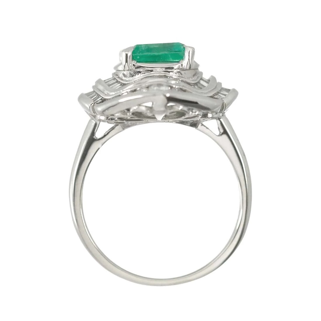 EMERALD DIAMOND RING PLATINUM - 5