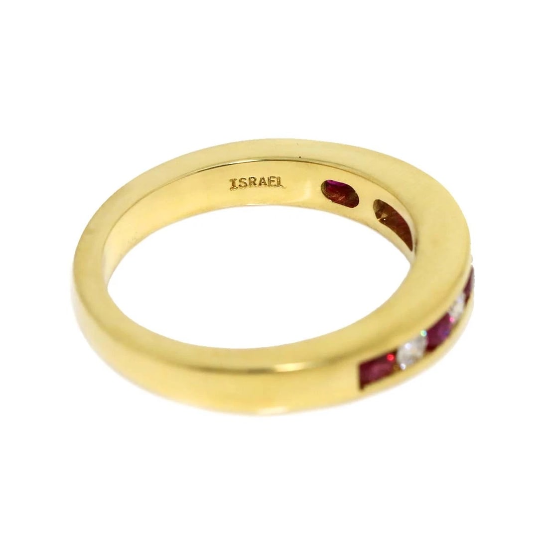 TIFFANY CO. HALF RUBY RING YG 750 - 4