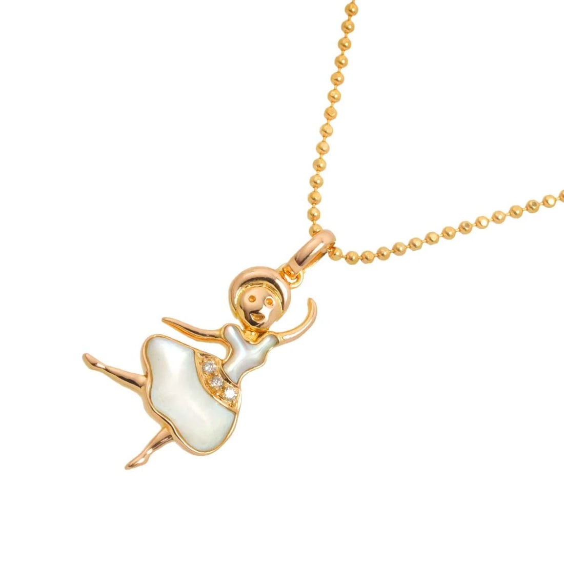 MOP DIAMOND NECKLACE PINK GOLD 750: MOP Diamond Necklace Pink Gold 750 Brand: Unbranded Type/Style: Necklace Material: 750 Pink Gold, Color: Pink Gold Size: internal circumference of the chain:17.5inch(Adjustable) Top Charm(max): W