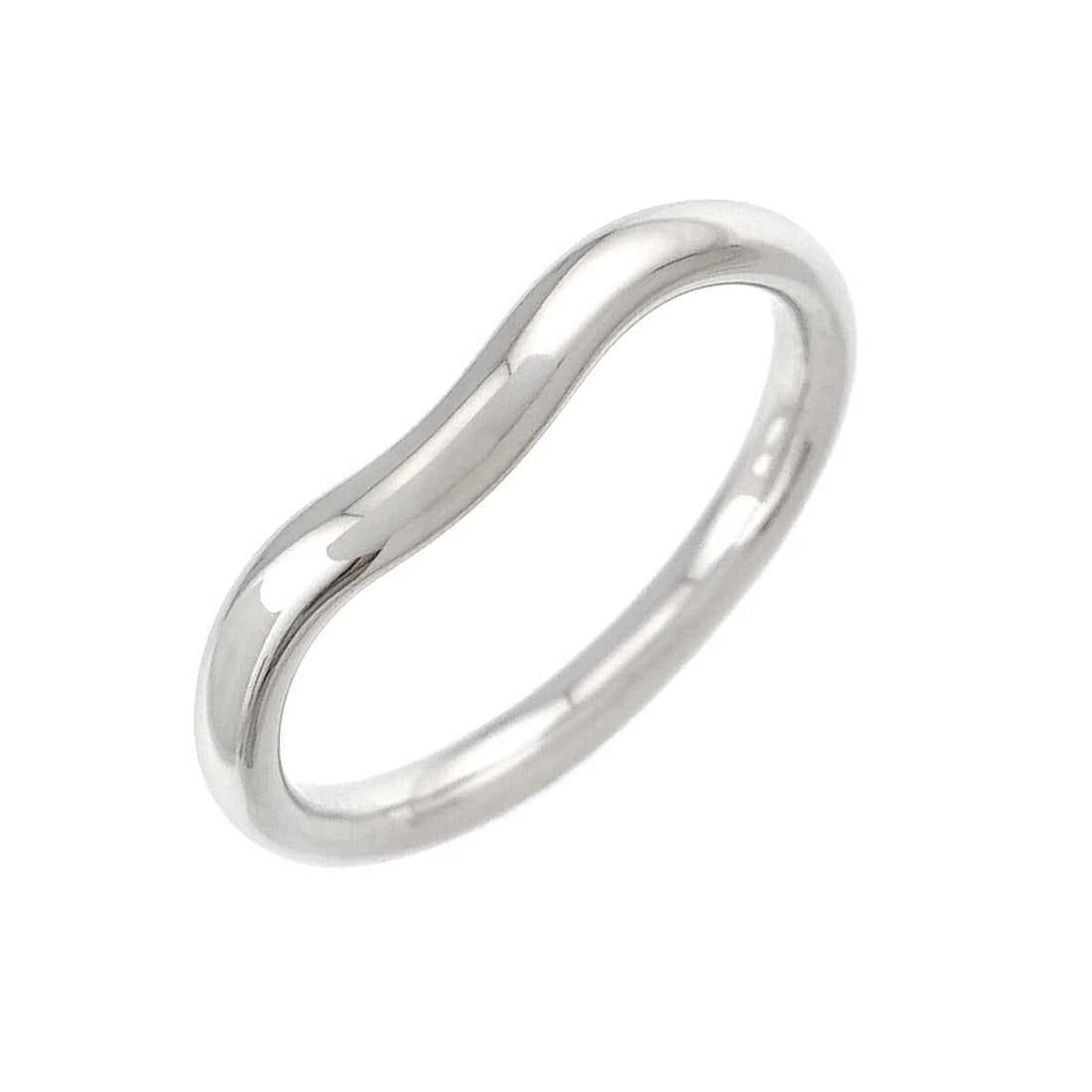 TIFFANY CO. CURVED BAND RING PLATINUM: TIFFANY Co. Curved Band Ring Platinum Brand: TIFFANY Co. Type/Style: Ring Material: Pt950, Color: Platinum Size: 4.75-5(US) Accessories: None Accessories Notice: When purchasing pre-owned goods,
