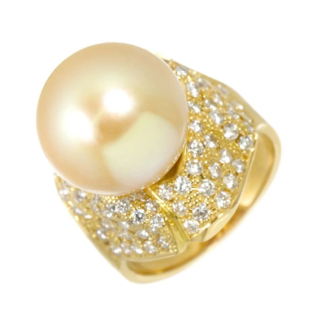SOUTH SEA PEARL DIAMOND RING YG 750: South Sea pearl Diamond Ring YG 750 Brand: Unbranded Type/Style: Ring Material: 750 Yellow Gold, Color: Yellow Gold Size: 5.75-6(US) Accessories: None Accessories Notice: When purchasing pre-owned