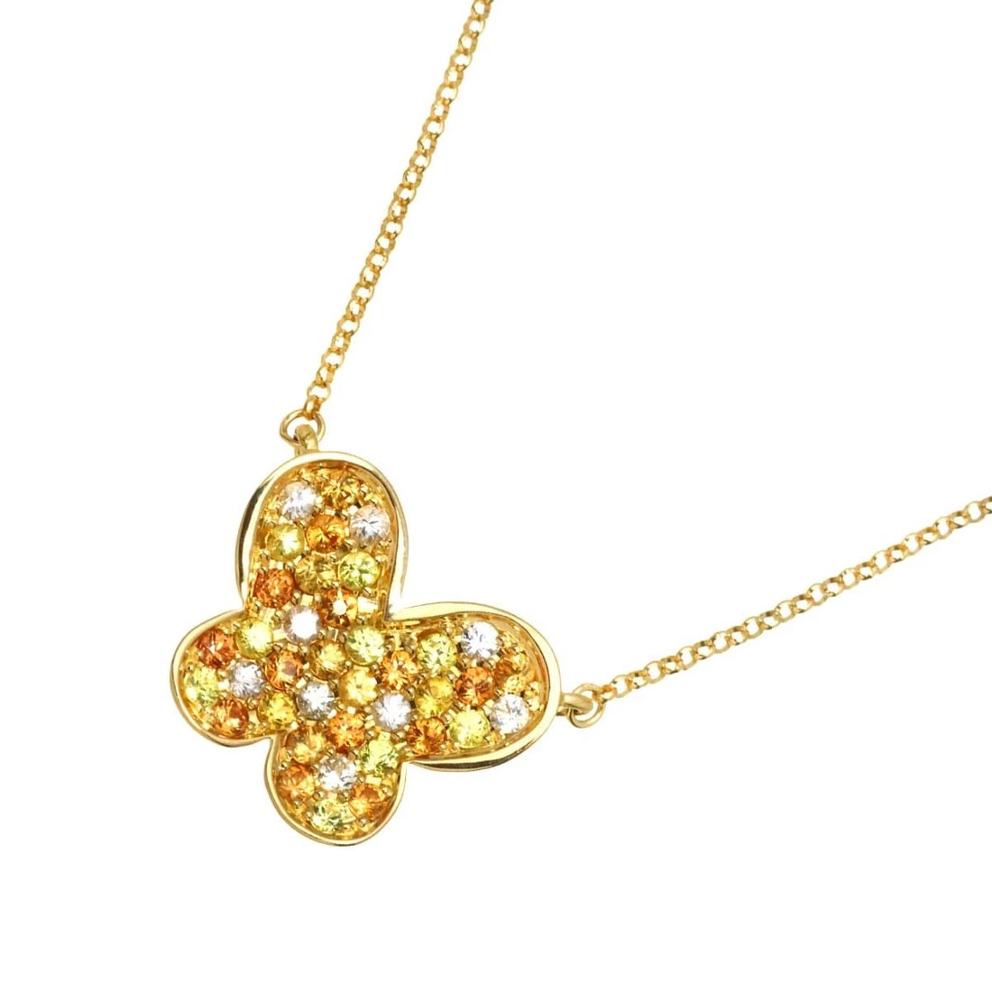 SAPPHIRE NECKLACE YELLOW GOLD 750: Sapphire Necklace Yellow Gold 750 Brand: Unbranded Type/Style: Necklace Material: 750 Yellow Gold, Color: Yellow Gold Size: internal circumference of the chain:17.9inch(Adjustable) Top Charm:W 14.8x H