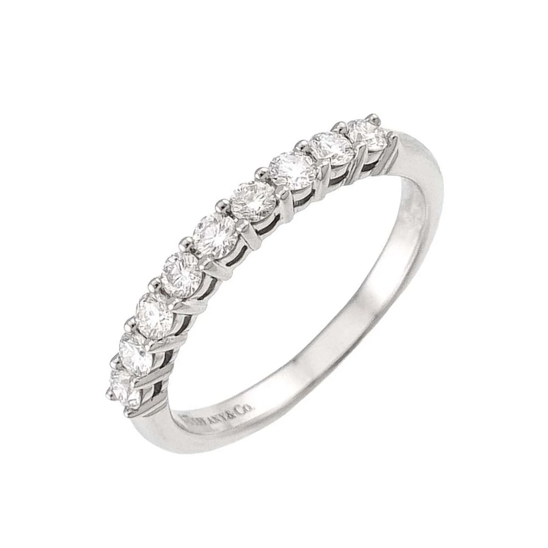 TIFFANY CO. FOREVER HALF DIAMOND RING PLATINUM: TIFFANY Co. Forever Half Diamond Ring Platinum Brand: TIFFANY Co. Type/Style: Ring Material: PT950, Main Stone Natural Color: Platinum Size: 4.5(US) Accessories: None Accessories Notice: W