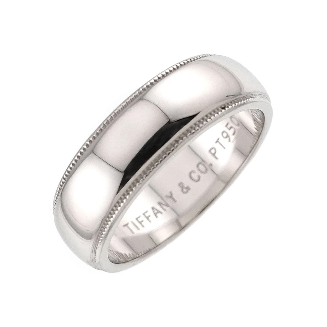 TIFFANY CO. MILGRAIN BAND RING PLATINUM: TIFFANY CO. Milgrain Band Ring Platinum Brand: TIFFANY Co. Type/Style: Ring Material: PT950, Color: Platinum Size: 6.75(US) Accessories: None Accessories Notice: When purchasing pre-owned