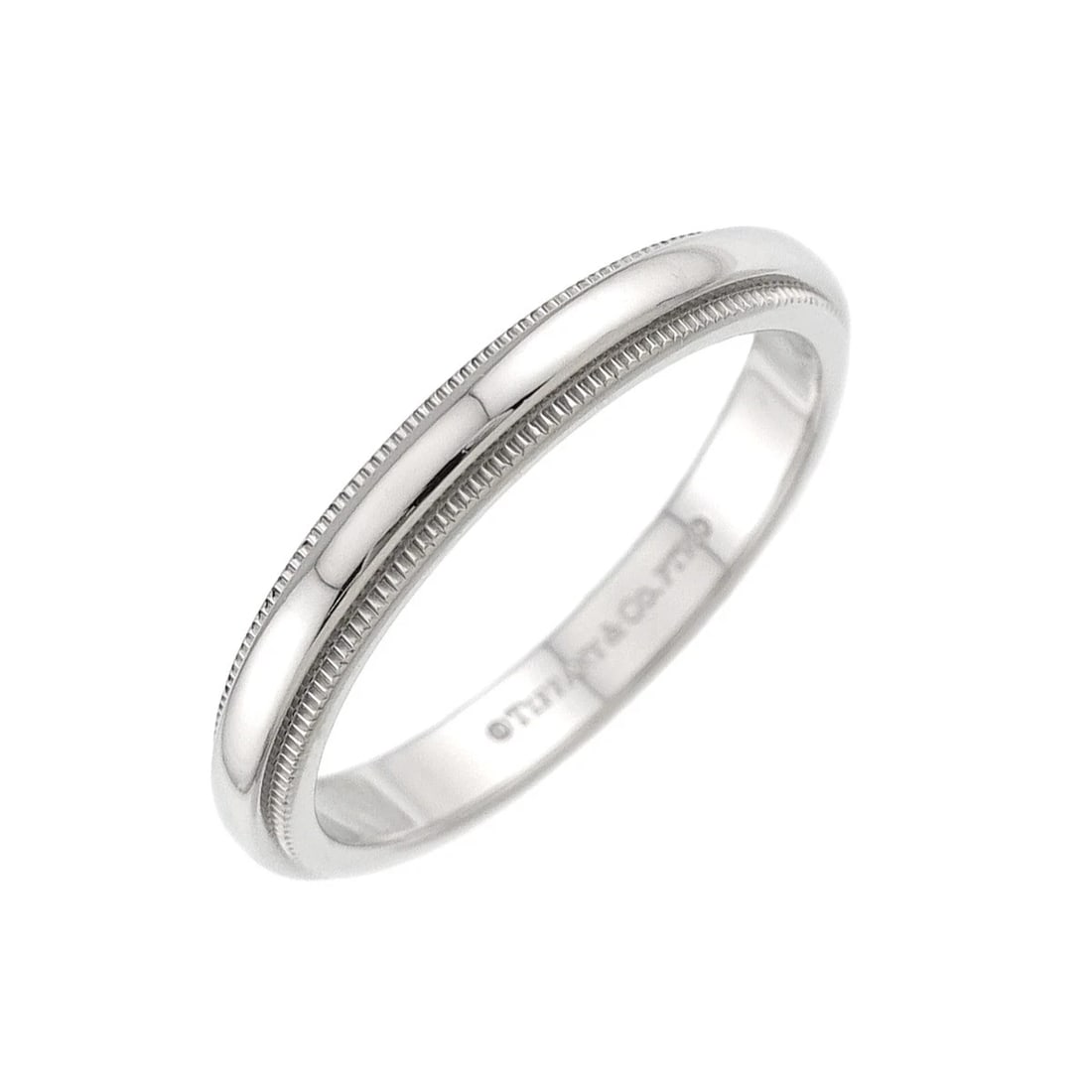 TIFFANY CO. MILGRAIN RING PLATINUM: TIFFANY CO. Milgrain Ring Platinum Brand: TIFFANY Co. Type/Style: Ring Material: PT950, Color: Platinum Size: 7.5(US) Accessories: None Accessories Notice: When purchasing pre-owned goods,