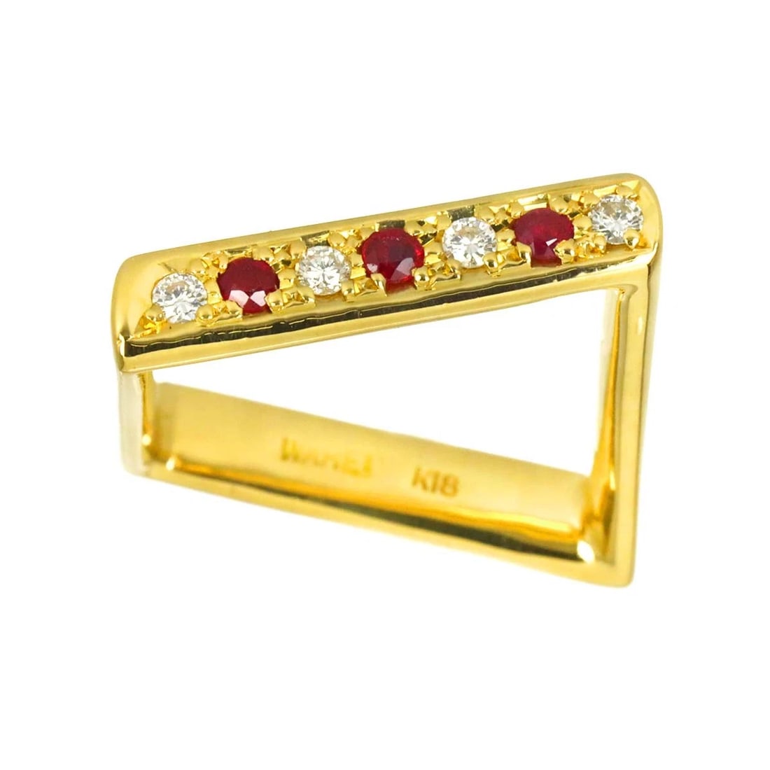 WAHEI RUBY DIAMOND RING YG 750 - 2
