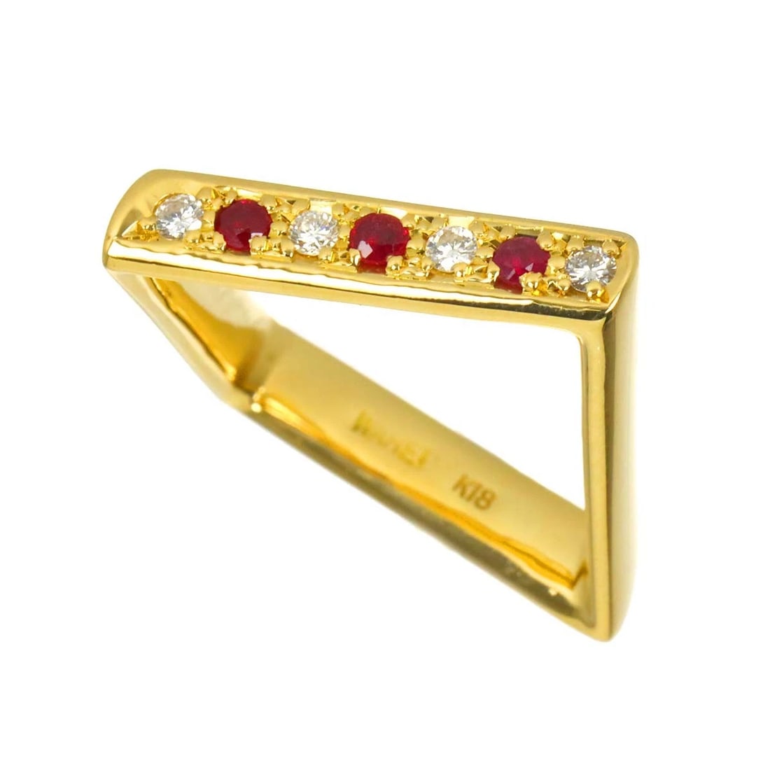 WAHEI RUBY DIAMOND RING YG 750 - 4