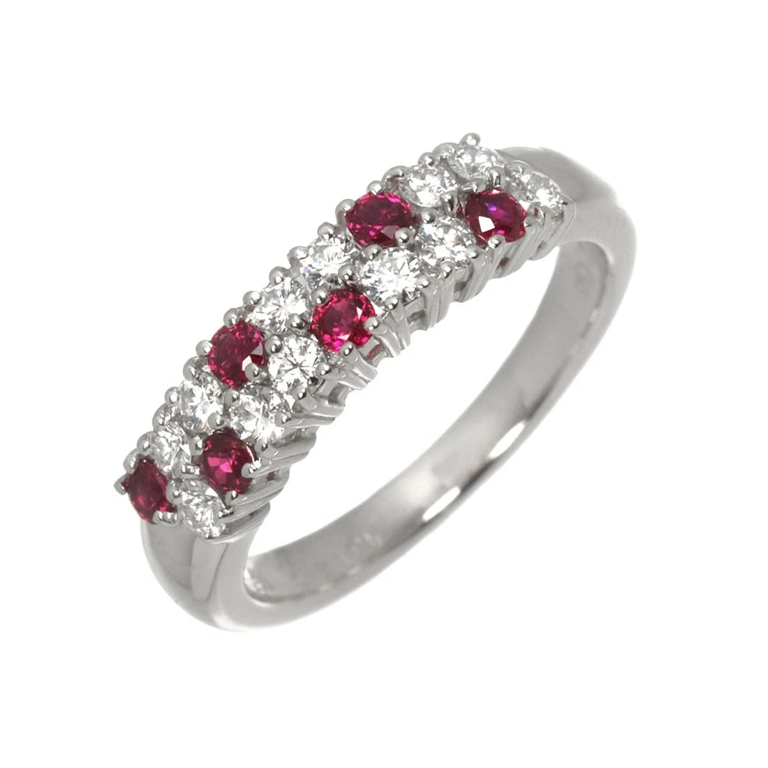 MIKIMOTO RUBY DIAMOND RING PLATINUM: MIKIMOTO Ruby Diamond Ring Platinum Brand: MIKIMOTO Type/Style: Ring Material: Pt950, Main Stone Ruby Color: Platinum Size: 5.75-6(US) Accessories: None Accessories Notice: When purchasing pre-owned