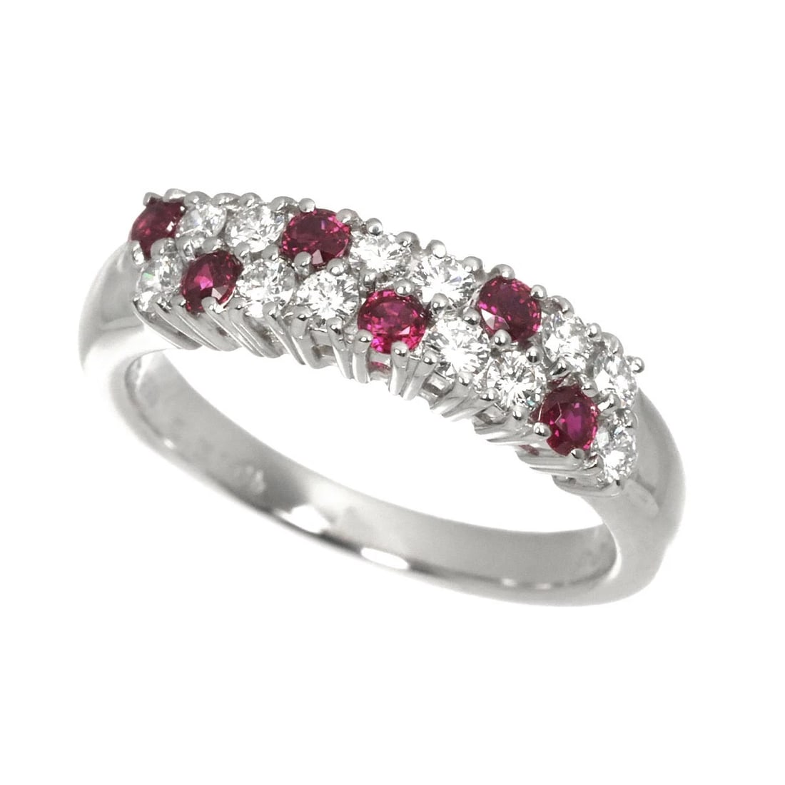 MIKIMOTO RUBY DIAMOND RING PLATINUM - 3