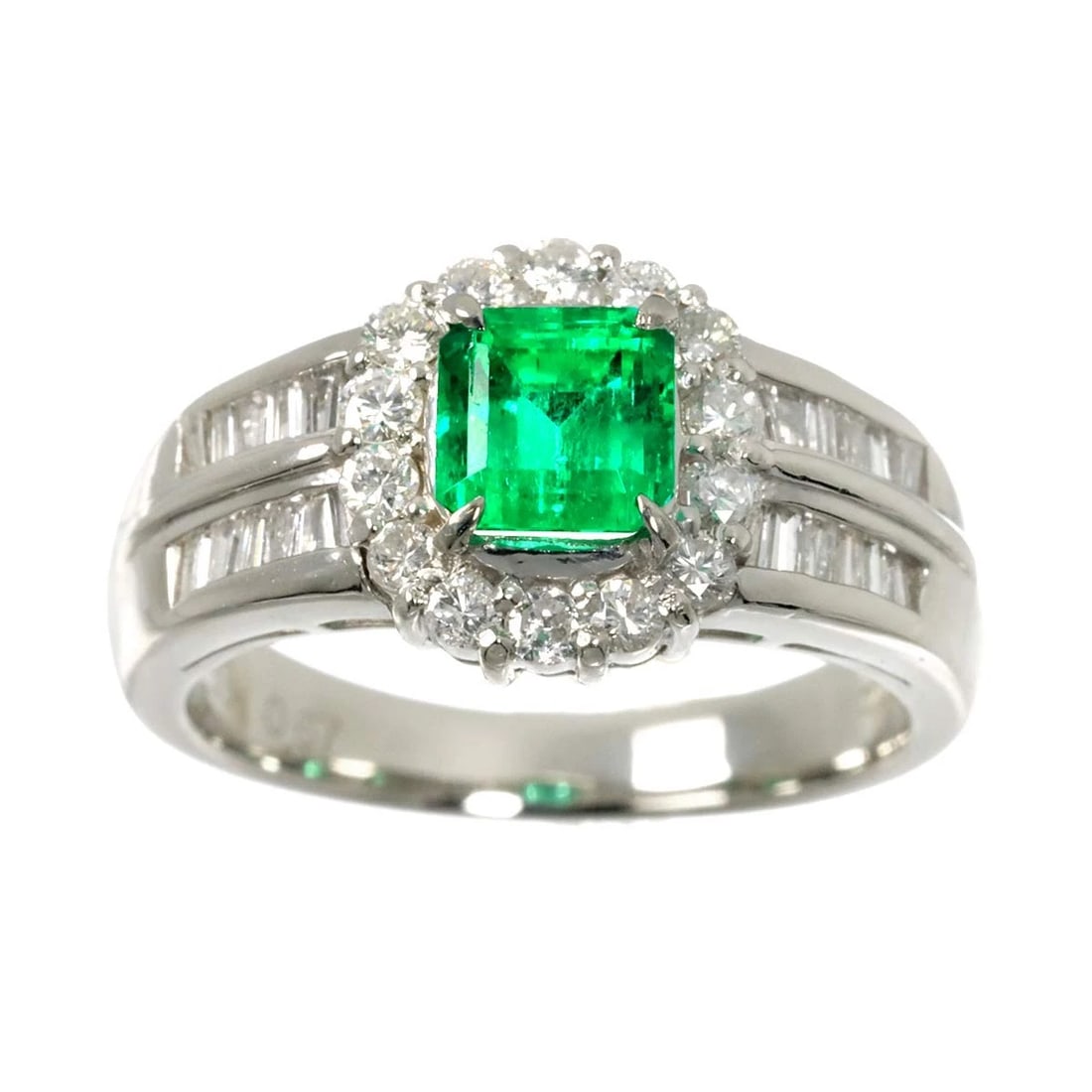 EMERALD DIAMOND RING PLATINUM - 2