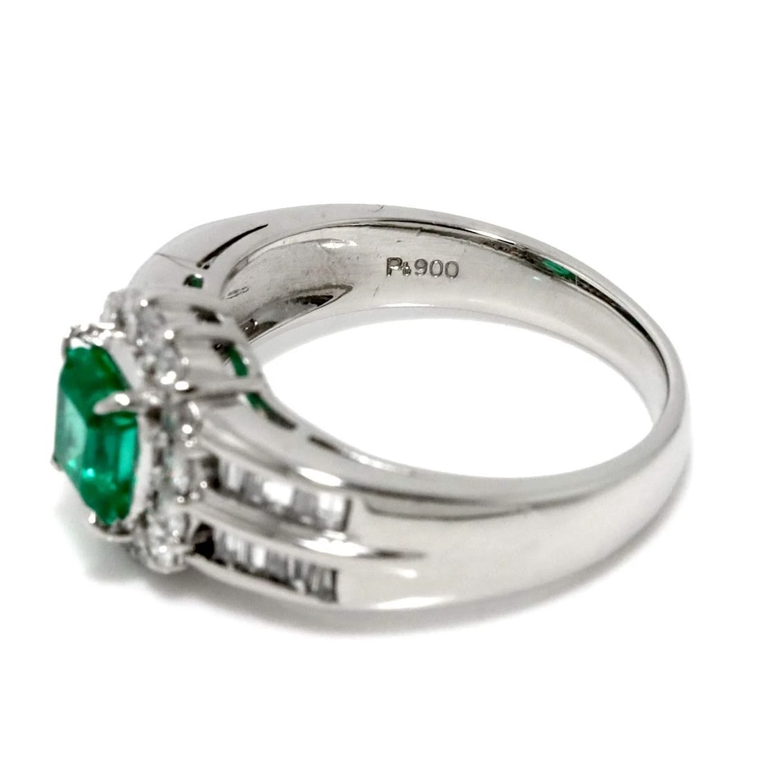 EMERALD DIAMOND RING PLATINUM - 3