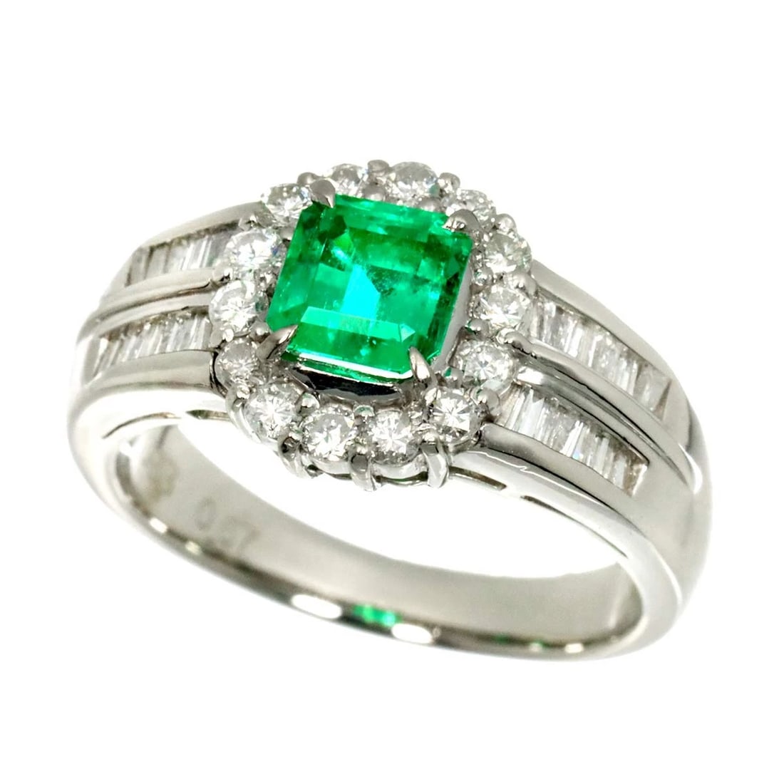 EMERALD DIAMOND RING PLATINUM - 5