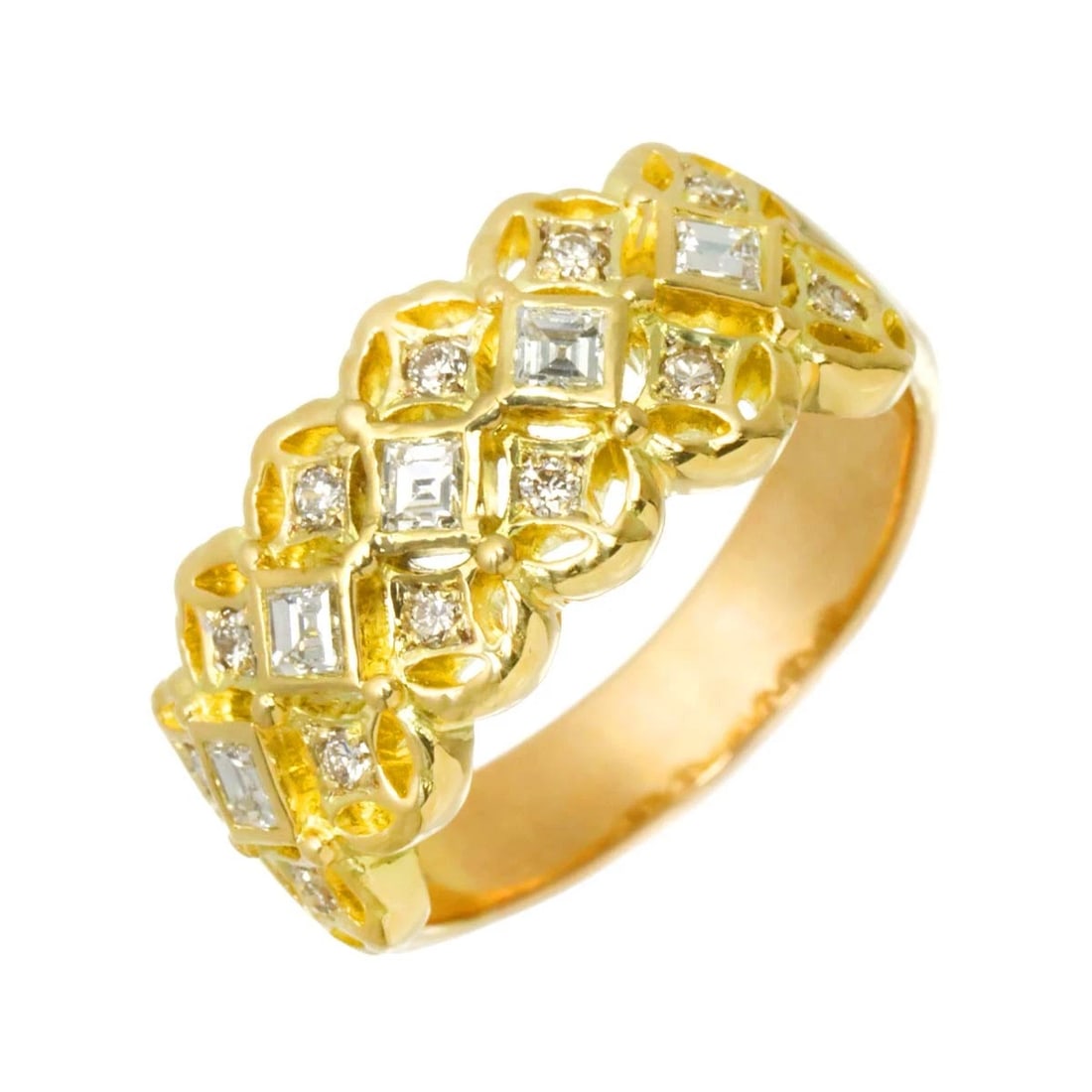 DIAMOND RING YELLOW GOLD 750: Diamond Ring Yellow Gold 750 Brand: Unbranded Type/Style: Ring Material: 750 Yellow Gold, Main Stone Natural Color: Yellow Gold Size: 8-8.25(US) Accessories: None Accessories Notice: When