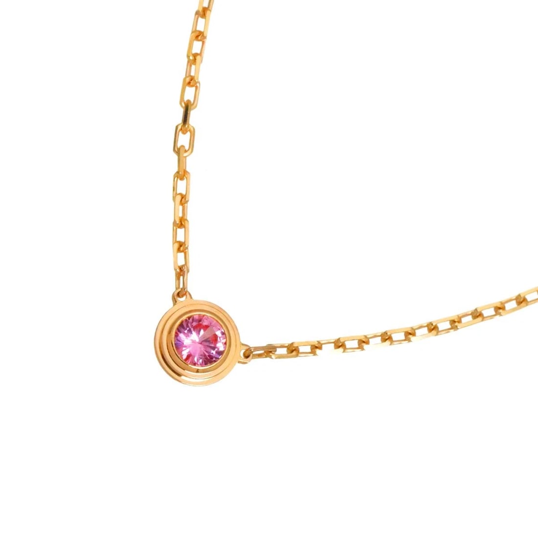 CARTIER D AMOUR SAPPHIRE NECKLACE: Cartier d Amour Sapphire Necklace Brand: Cartier Type/Style: Necklace Material: 750 Pink Gold, Main Stone Sapphire Color: Pink Gold Size: internal circumference of the chain: 16.1inch to 15inch Top