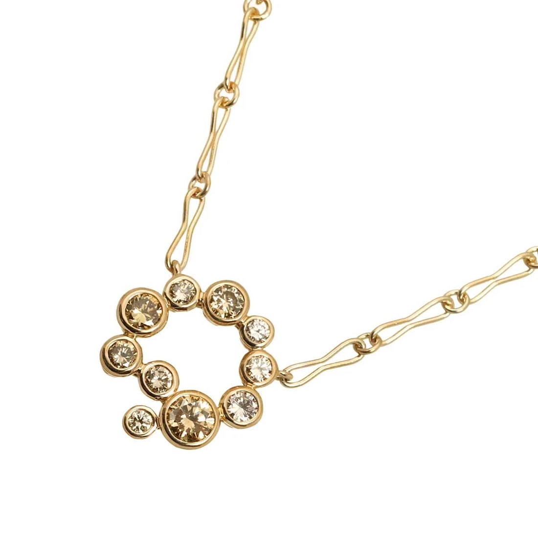 KASHIKEY BROWN DIAMOND NECKLACE: KASHIKEY Brown Diamond Necklace Brand: KASHIKEY Type/Style: Necklace Material: 750 Brown Gold, Main Stone Natural Color: Brown Gold Size: internal circumference of the chain: 16.9inch to 15.2inch Top