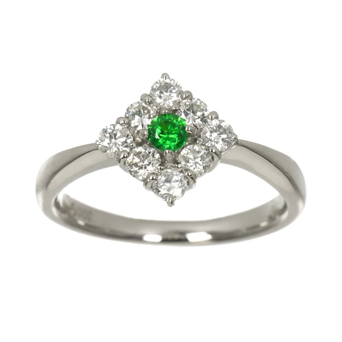 GARNET DIAMOND RING PLATINUM - 2