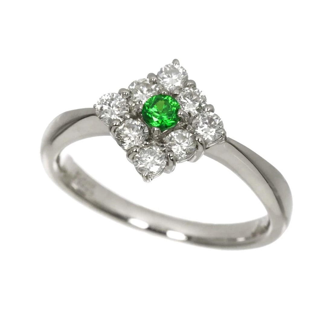 GARNET DIAMOND RING PLATINUM - 3