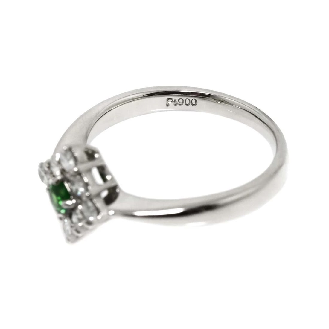 GARNET DIAMOND RING PLATINUM - 4
