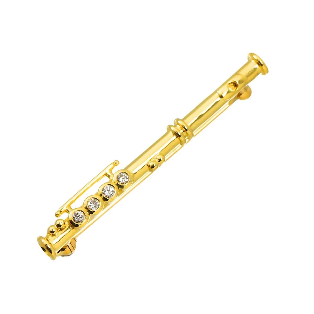 TASAKI DIAMOND BROOCH: TASAKI Diamond Brooch Brand: TASAKI Type/Style: Brooch Material: 750 Yellow Gold, Main Stone Natural Color: Yellow Gold Size: W5.9 x H48mm Thickness:4.5mm Accessories: None Accessories Notice: When