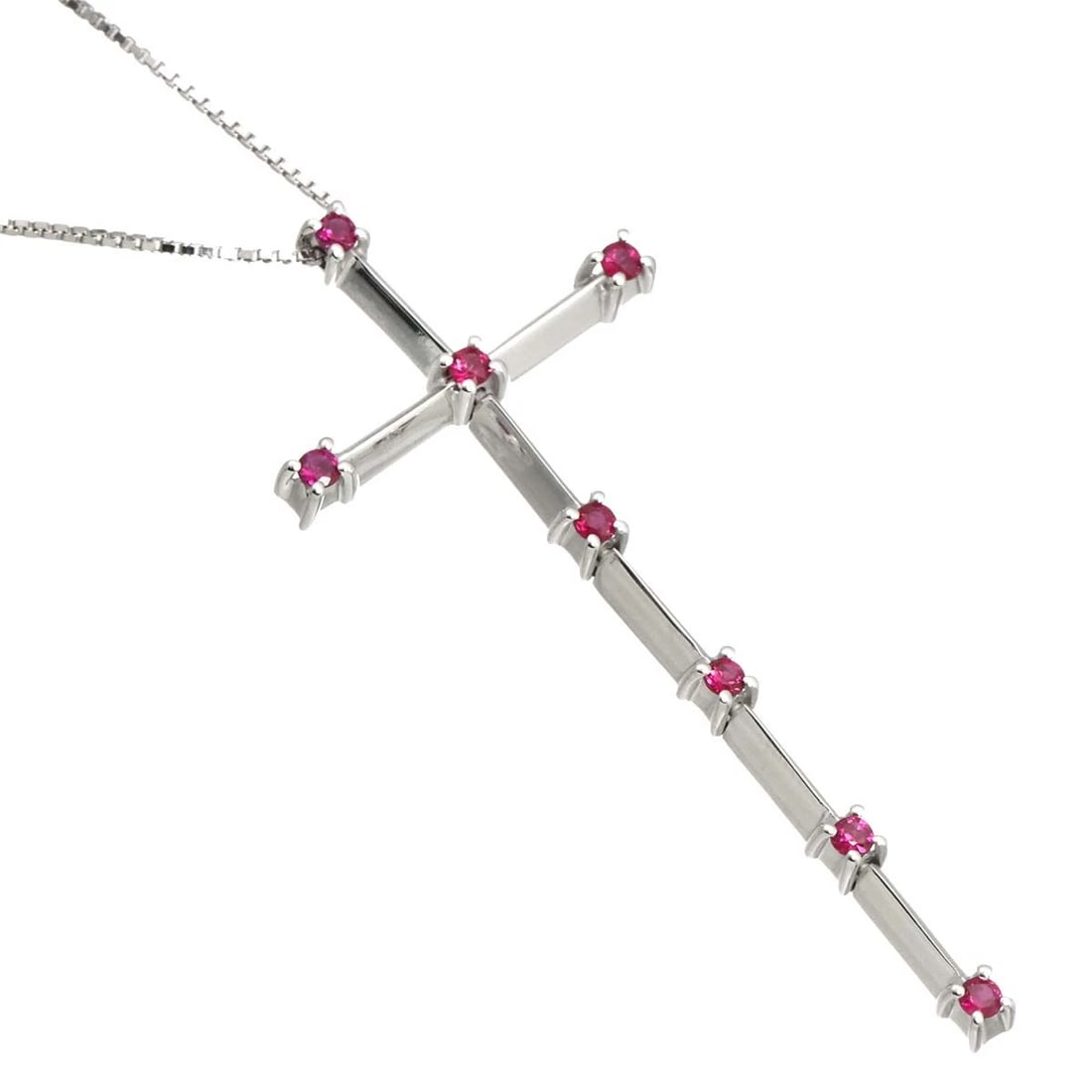 DAMIANI FRAMMENTI CROSS RUBY DIAMOND NECKLACE - 3