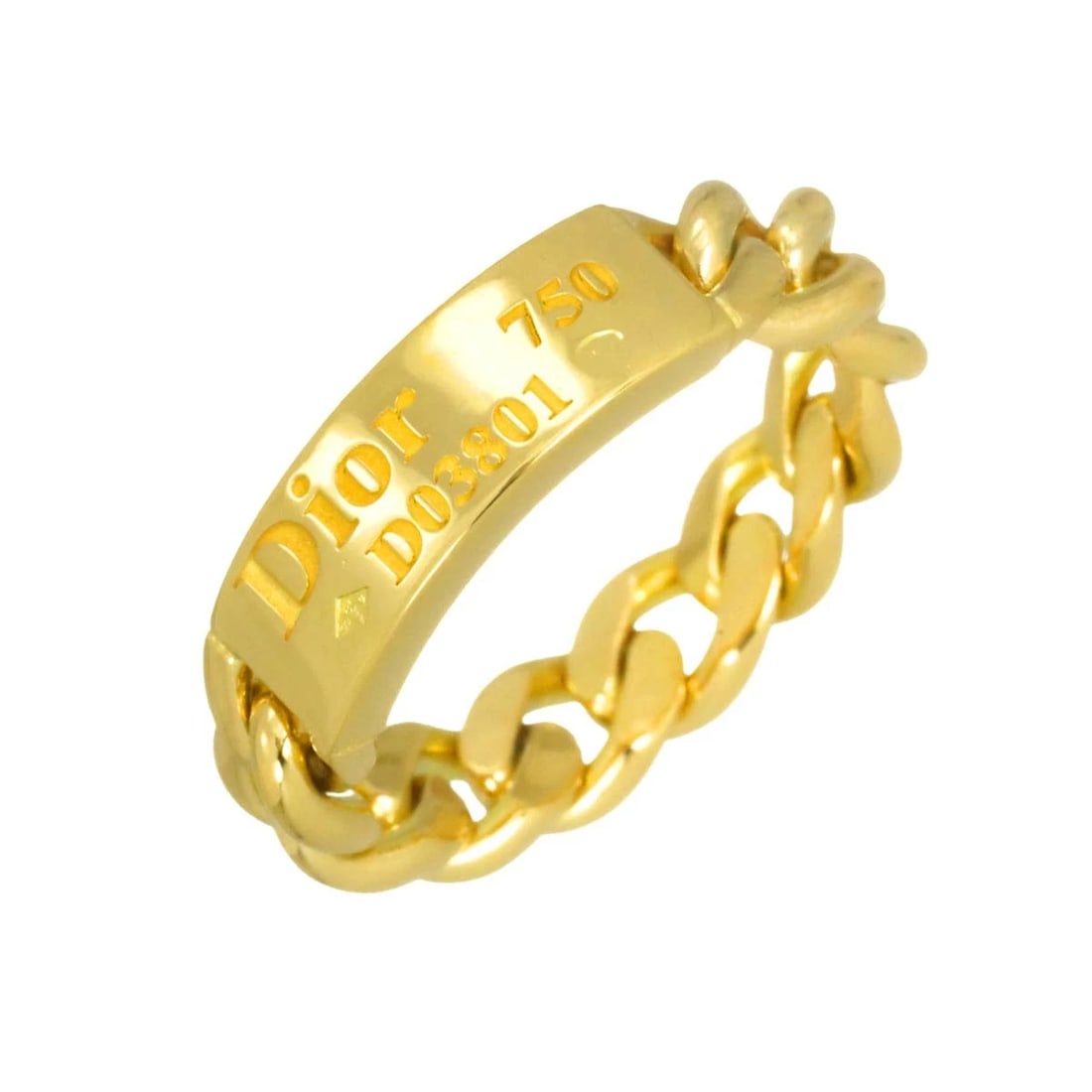 CHRISTIAN DIOR RING YELLOW GOLD 750: Christian Dior Ring Yellow Gold 750 Brand: Christian Dior Type/Style: Ring Material: 750 Yellow Gold, Color: Gold Size: 5.25(US) Accessories: None Accessories Notice: When purchasing pre-owned goods,