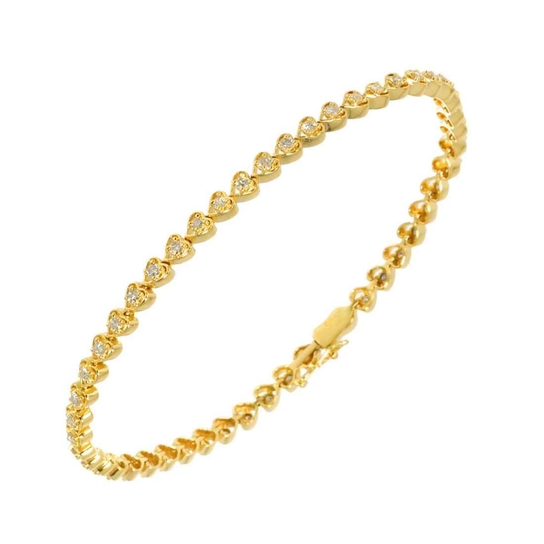 DIAMOND BRACELET YELLOW GOLD 750: Diamond Bracelet Yellow Gold 750 Brand: Unbranded Type/Style: Bracelet Material: 750 Yellow Gold, Color: Yellow Gold Size: Length:apporox.7.1inchWidth:3.6mm Accessories: None Accessories Notice: When