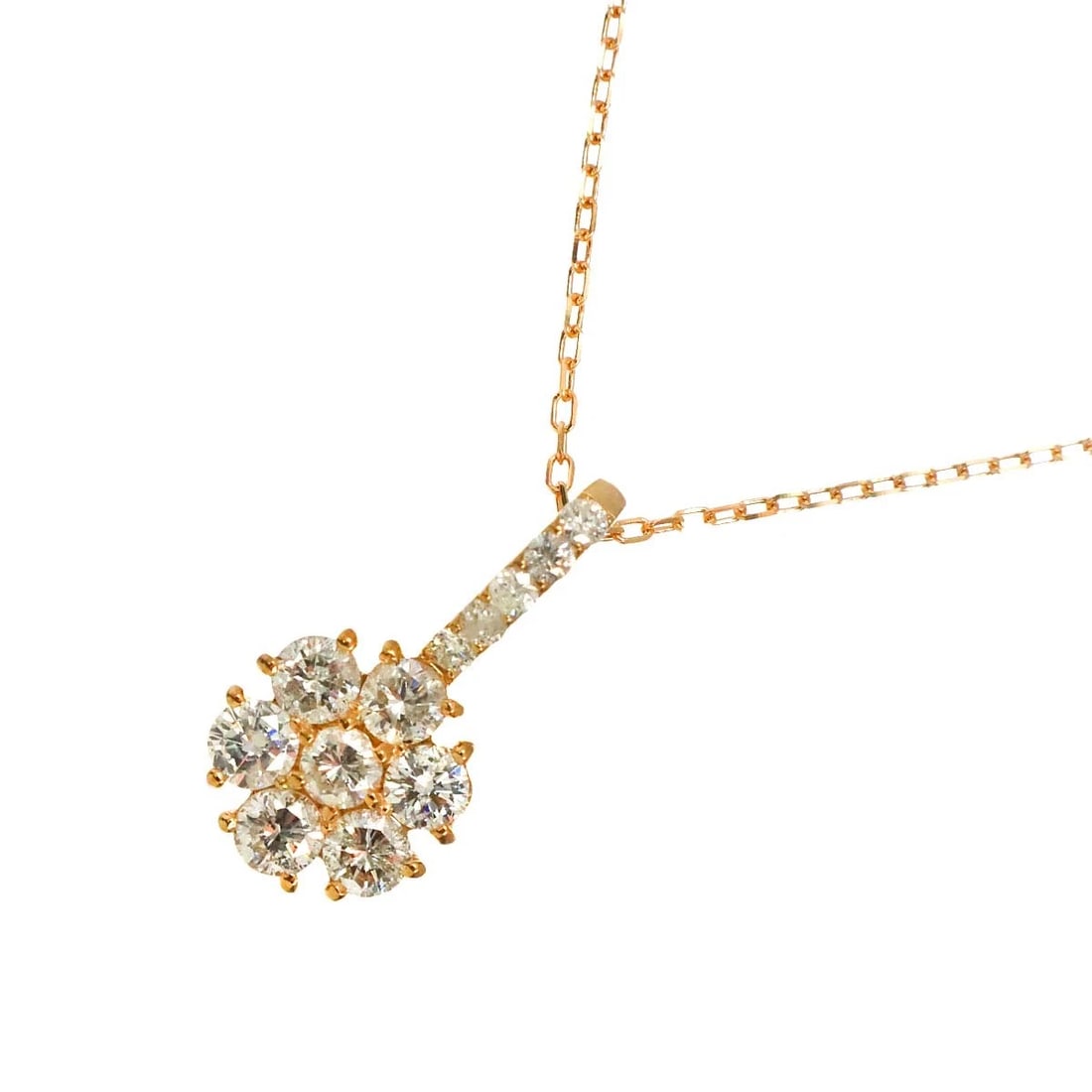 DIAMOND NECKLACE PINK GOLD 750: Diamond Necklace Pink Gold 750 Brand: Unbranded Type/Style: Necklace Material: 750 Pink Gold, Main Stone Natural Color: Pink Gold Size: internal circumference of the chain:17.7inch(Adjustable) Top
