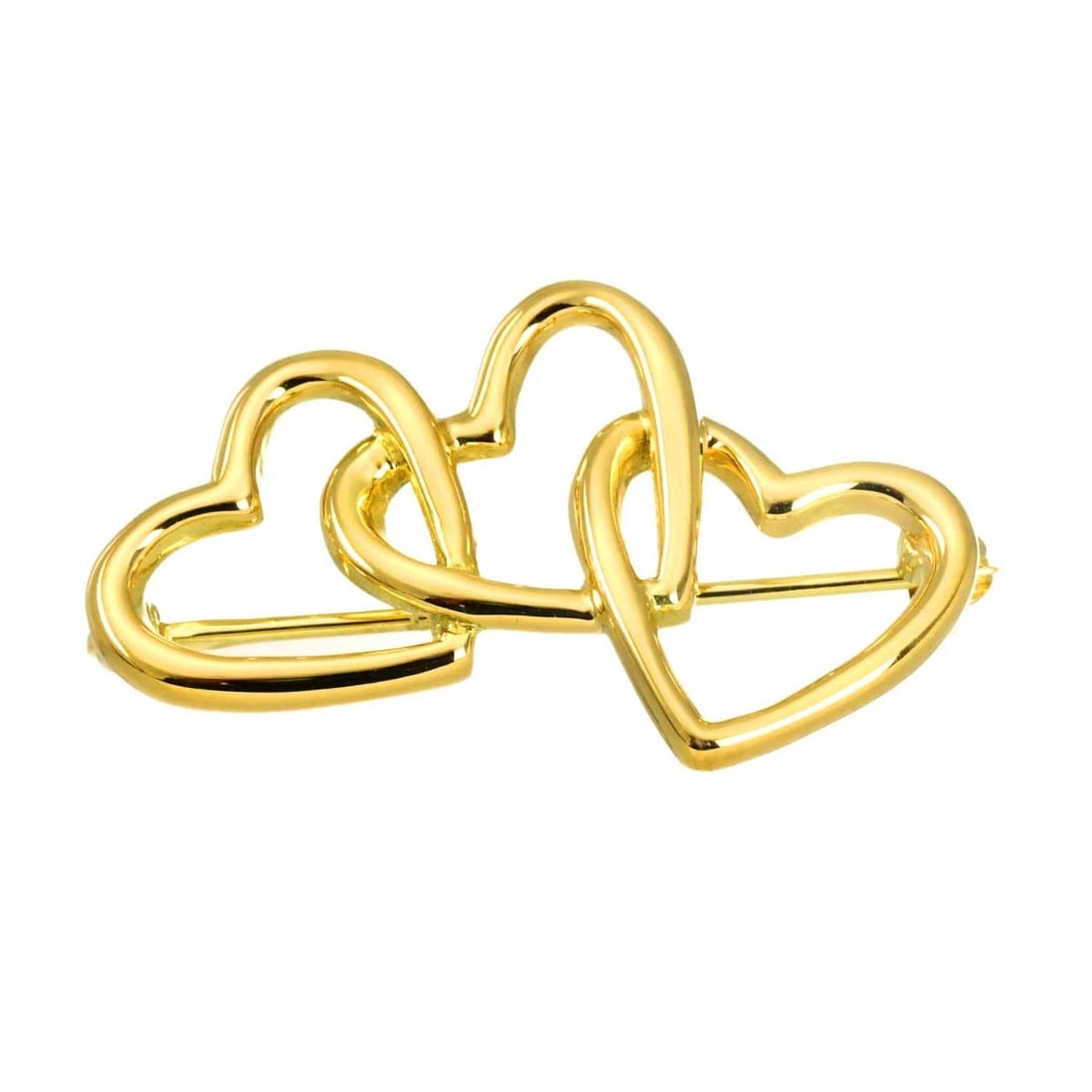 TIFFANY CO. TRIPLE HEART BROOCH: TIFFANY Co. Triple Heart Brooch Brand: TIFFANY Co. Type/Style: Brooch Material: 750 Yellow Gold, Color: Yellow Gold Size: W30.8 x H18.8mm Thickness:2.7mm Accessories: None Accessories Notice: When
