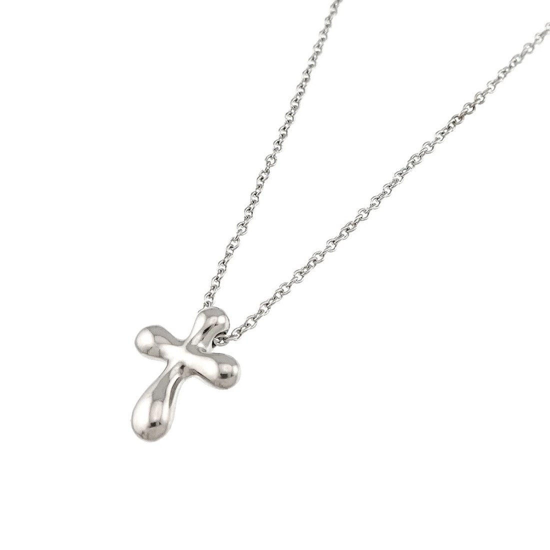 TIFFANY CO. CROSS NECKLACE PLATINUM: TIFFANY Co. Cross Necklace Platinum Brand: TIFFANY Co. Type/Style: Necklace Material: PT950, Color: Platinum Size: internal circumference of the chain:15.7inch Top Charm(max):W9.2x H11.9mm