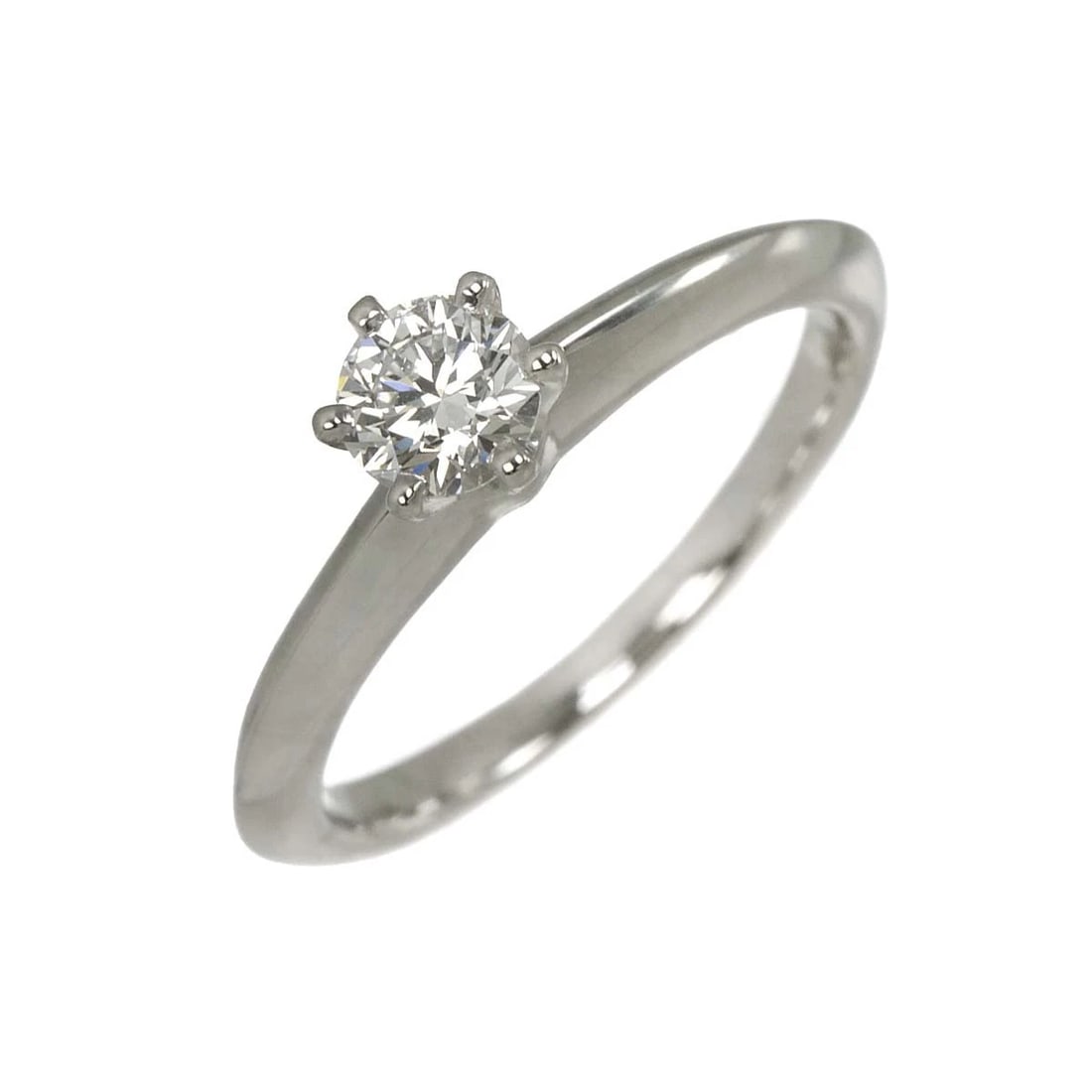 TIFFANY CO. DIAMOND RING PT: TIFFANY Co. Diamond Ring Pt Brand: TIFFANY Co. Type/Style: Ring Material: PT950, Main Stone Natural Color: Platinum Size: 4(US) Accessories: None Accessories Notice: When purchasing pre-owned goods,