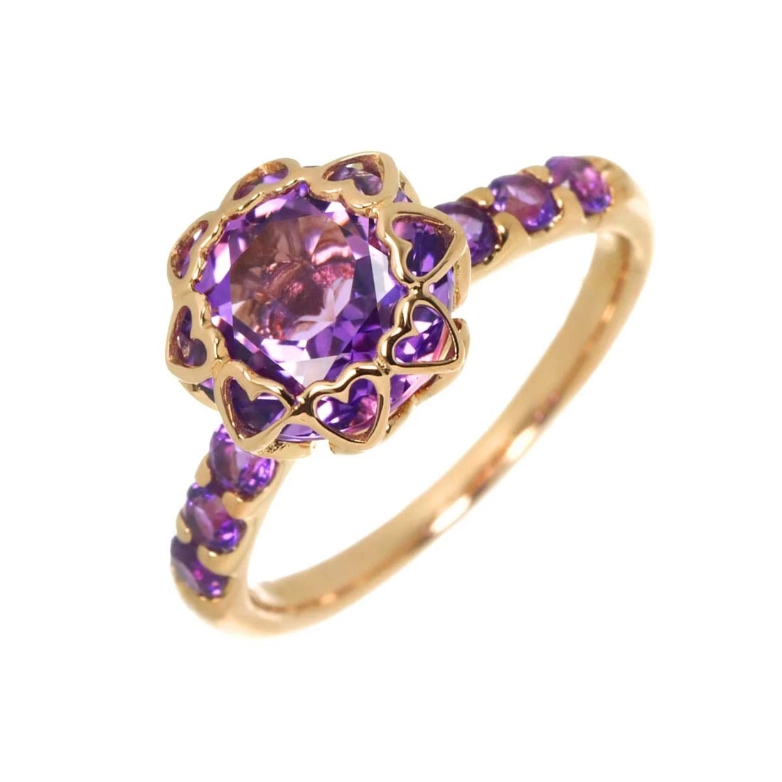 AMETHYST RING PG PINK GOLD: Amethyst Ring PG Pink Gold Brand: Unbranded Type/Style: Ring Material: 750 Pink Gold, Color: Pink Gold Size: 6.25-6.5(US) Accessories: None Accessories Notice: When purchasing pre-owned goods, please