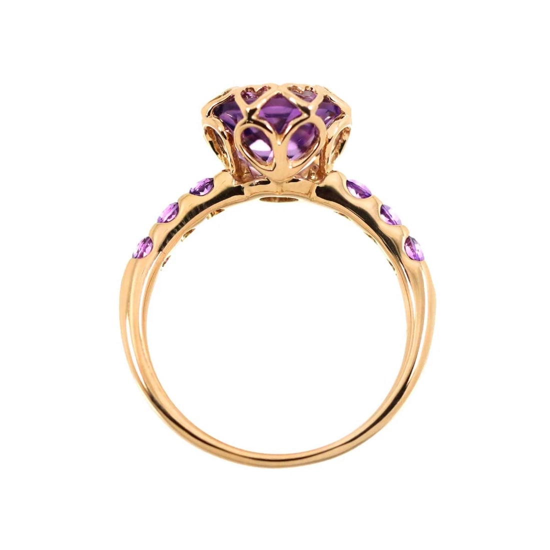 AMETHYST RING PG PINK GOLD - 6
