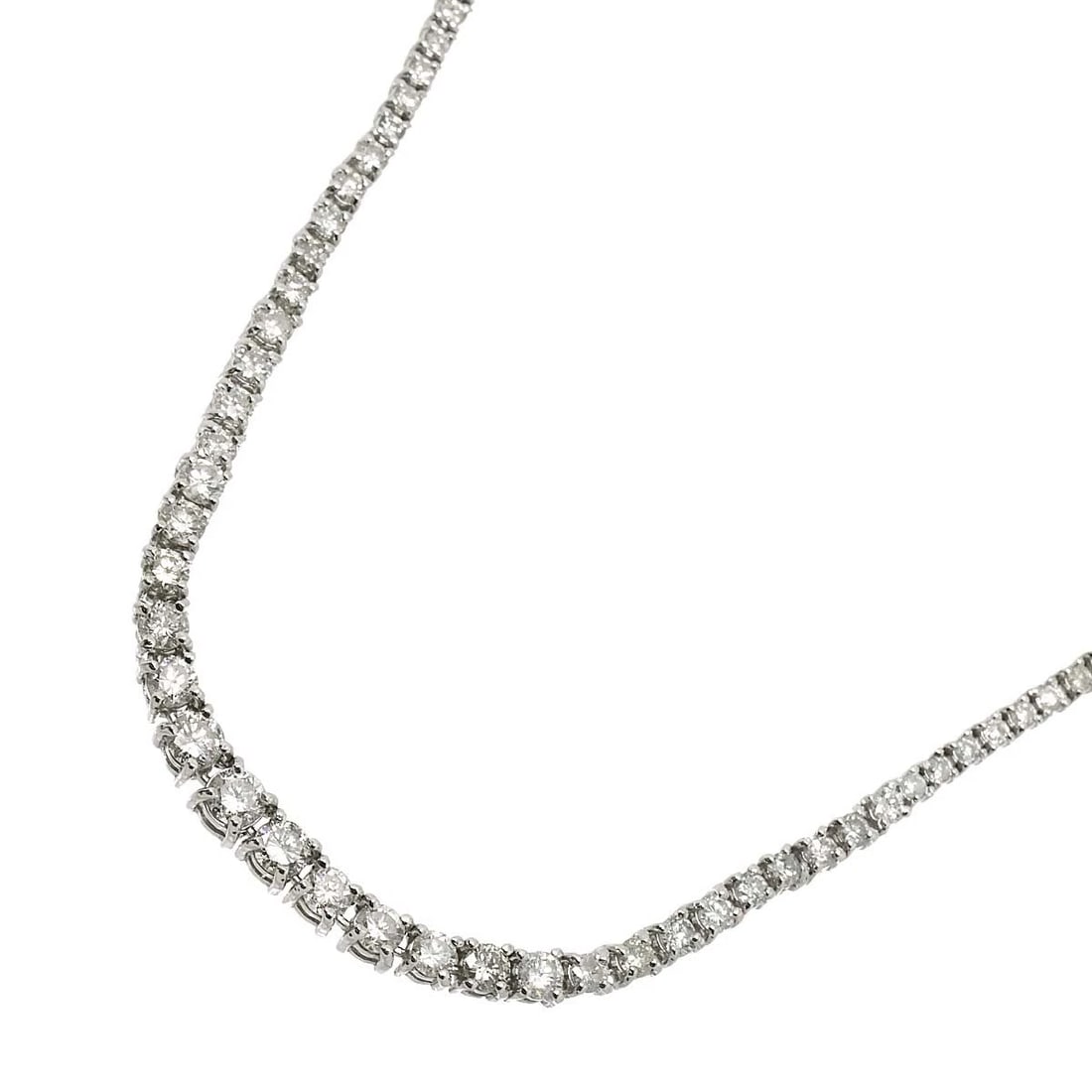 DIAMOND NECKLACE PLATINUM: Diamond Necklace Platinum Brand: Unbranded Type/Style: Necklace Material: Pt850, Color: Platinum Size: internal circumference of the chain:17.1inch Maximum width 3.9mm Accessories: None Accessories