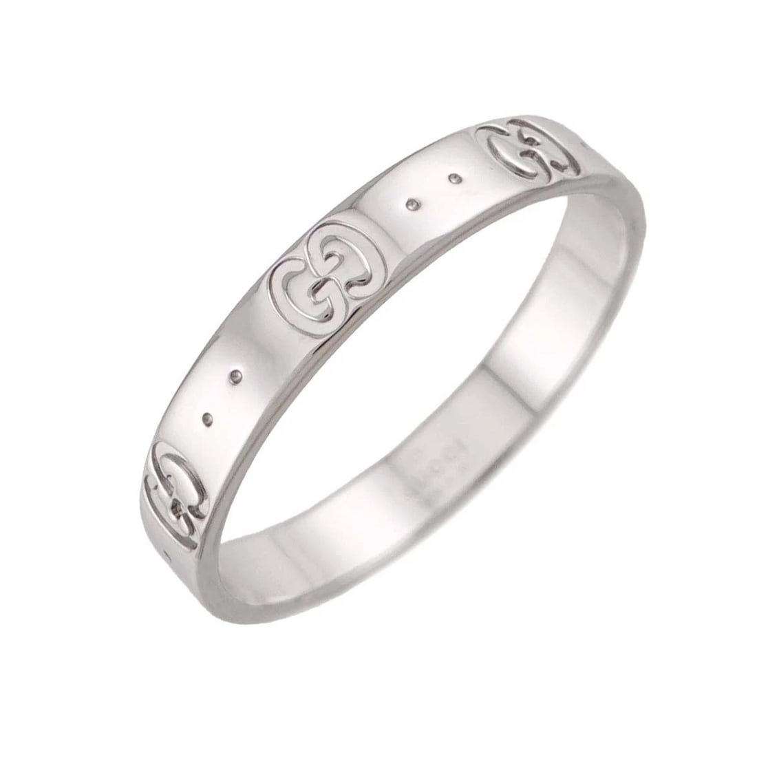 GUCCI ICON RING WHITE GOLD 750: GUCCI Icon Ring White Gold 750 Brand: GUCCI Type/Style: Ring Material: 750 White Gold, Color: Silver Size: 10.75-11(US) Accessories: None Accessories Notice: When purchasing pre-owned good