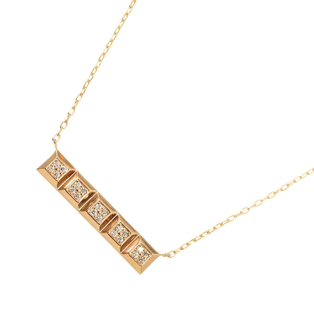 ALISIA DIAMOND NECKLACE 750 PINK GOLD: Alisia Diamond Necklace 750 Pink Gold Brand: Alisia Type/Style: Necklace Material: 750 Pink Gold, Color: Pink Gold Size: internal circumference of the chain:18.9inch(Adjustable) Top Charm:W 25 x H 4.8