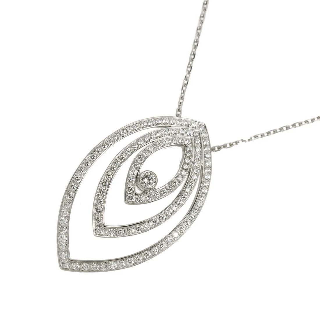CHOPARD DIAMOND NECKLACE WHITE GOLD 750: Chopard Diamond Necklace White Gold 750 Brand: Chopard Type/Style: Necklace Material: 750 White Gold, Color: White Gold Size: internal circumference of the chain:16.5inch Top Charm(max):W21.5x
