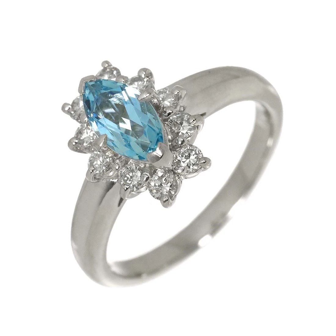 TASAKI AQUAMARINE DIAMOND RING PLATINUM: TASAKI Aquamarine Diamond Ring Platinum Brand: TASAKI Type/Style: Ring Material: Pt900, Color: Platinum Size: 4.75-5(US) Accessories: None Accessories Notice: When purchasing pre-owned goo