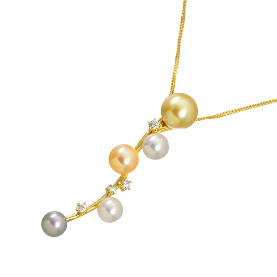 TASAKI SOUTH SEA PEARL AKOYA PEARL DIAMOND NECKLACE: TASAKI South Sea pearl Akoya Pearl Diamond Necklace Brand: TASAKI Type/Style: Necklace Material: 750 Yellow Gold, Color: Yellow Gold Size: internal circumference of the chain:19.3nch(Adjustable) Top C