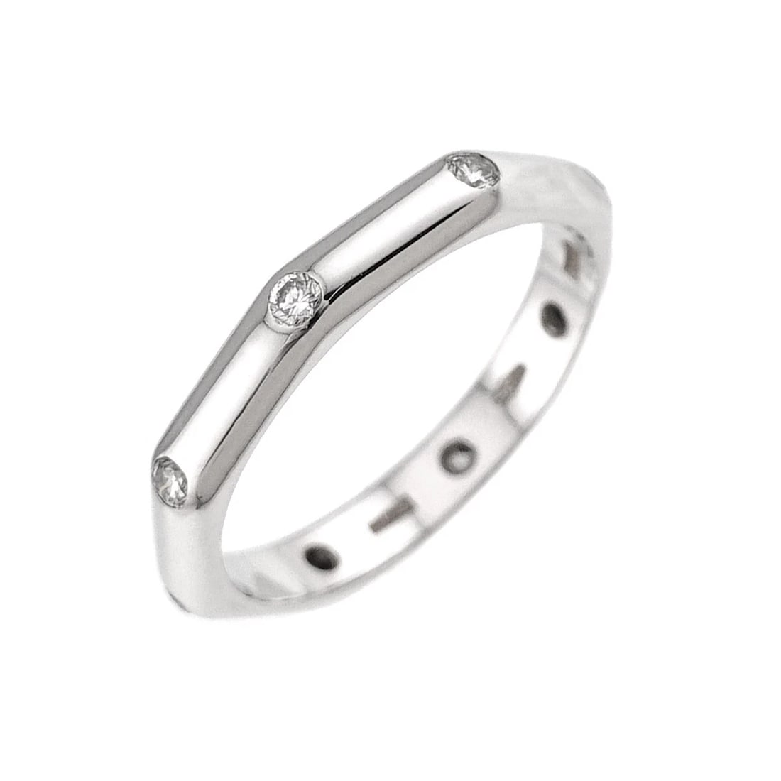 BVLGARI OCTAGONAL DIAMOND RING WG 750: BVLGARI Octagonal Diamond Ring WG 750 Brand: BVLGARI Type/Style: Ring Material: 750 White Gold, Main Stone Natural Color: White Gold Size: 4.5-4.75(US) Accessories: None Accessories Notice