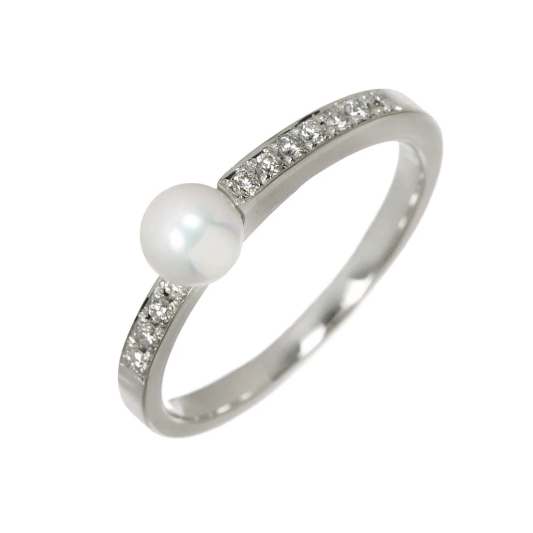 NINA RICCI AKOYA PEARL DIAMOND RING WG 750: NINA RICCI Akoya Pearl Diamond Ring WG 750 Brand: NINA RICCI Type/Style: Ring Material: 750 White Gold, Color: White Gold Size: 6.75(US) Accessories: None Accessories Notice: When purchasi