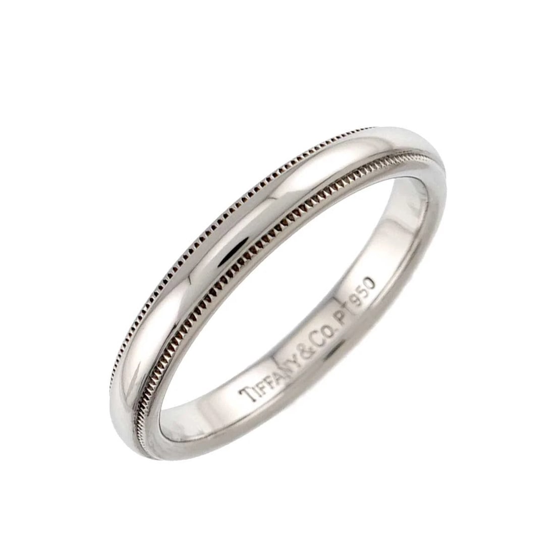 TIFFANY CO. MILGRAIN RING PLATINUM: TIFFANY CO. Milgrain Ring Platinum Brand: TIFFANY Co. Type/Style: Ring Material: PT950, Color: Platinum Size: 7.5-7.75(US) Accessories: None Accessories Notice: When purchasing pre-owned goods,