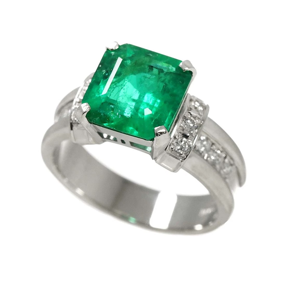 EMERALD DIAMOND RING PLATINUM - 3