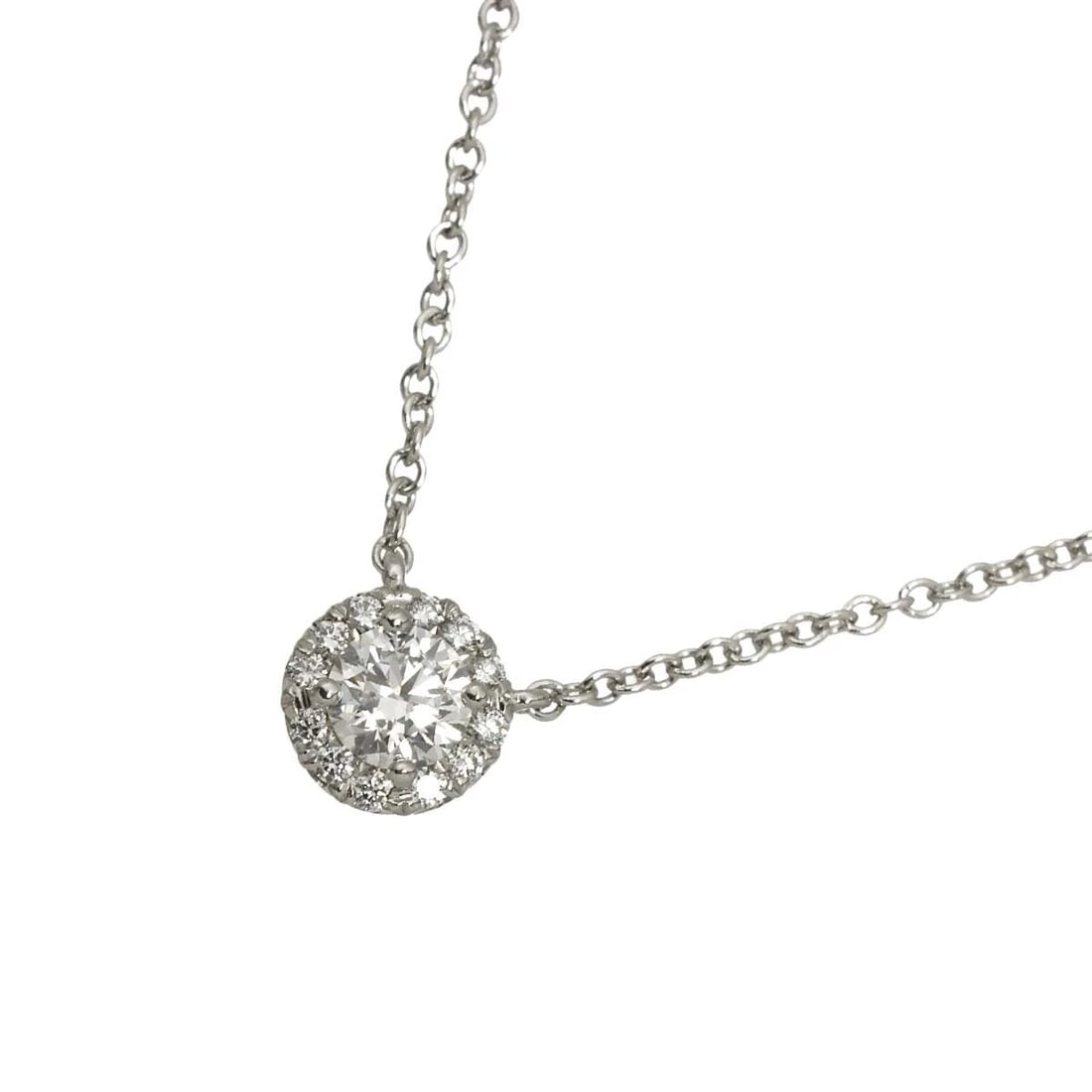 TIFFANY CO. SOLESTE DIAMOND NECKLACE PLATINUM: TIFFANY CO. Soleste Diamond Necklace Platinum Brand: TIFFANY Co. Type/Style: Necklace Material: Pt950, Main Stone Natural Color: Platinum Size: internal circumference of the chain: 15.7inch Top