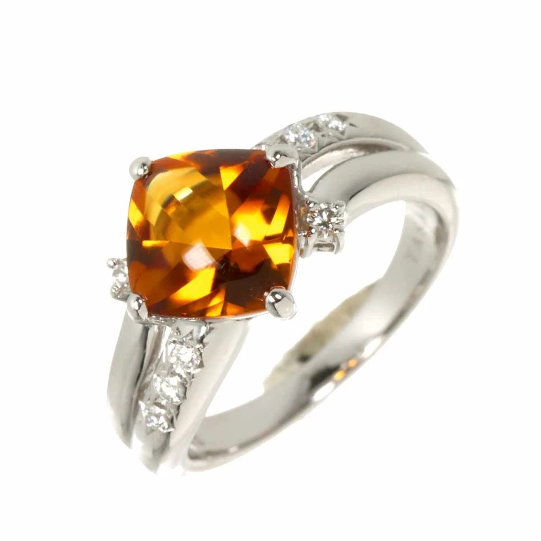 TASAKI CITRINE DIAMOND RING 18K WG 750: TASAKI Citrine Diamond Ring 18K WG 750 Brand: TASAKI Type/Style: Ring Material: 750 White Gold, Color: White Gold Size: 5.5-5.75(US) Accessories: None Accessories Notice: When purchasing pre-owned