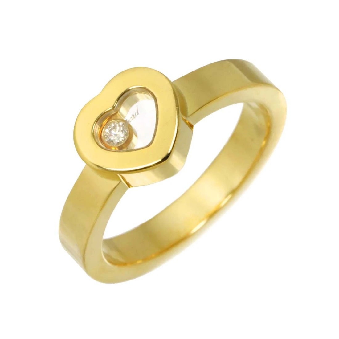 CHOPARD HAPPY HEART DIAMOND RING YG 750: Chopard Happy Heart Diamond Ring YG 750 Brand: Chopard Type/Style: Ring Material: 750 Yellow Gold, Main Stone Natural Color: Yellow Gold Size: 7.25-7.5(US) Accessories: None Accessories Notice: When