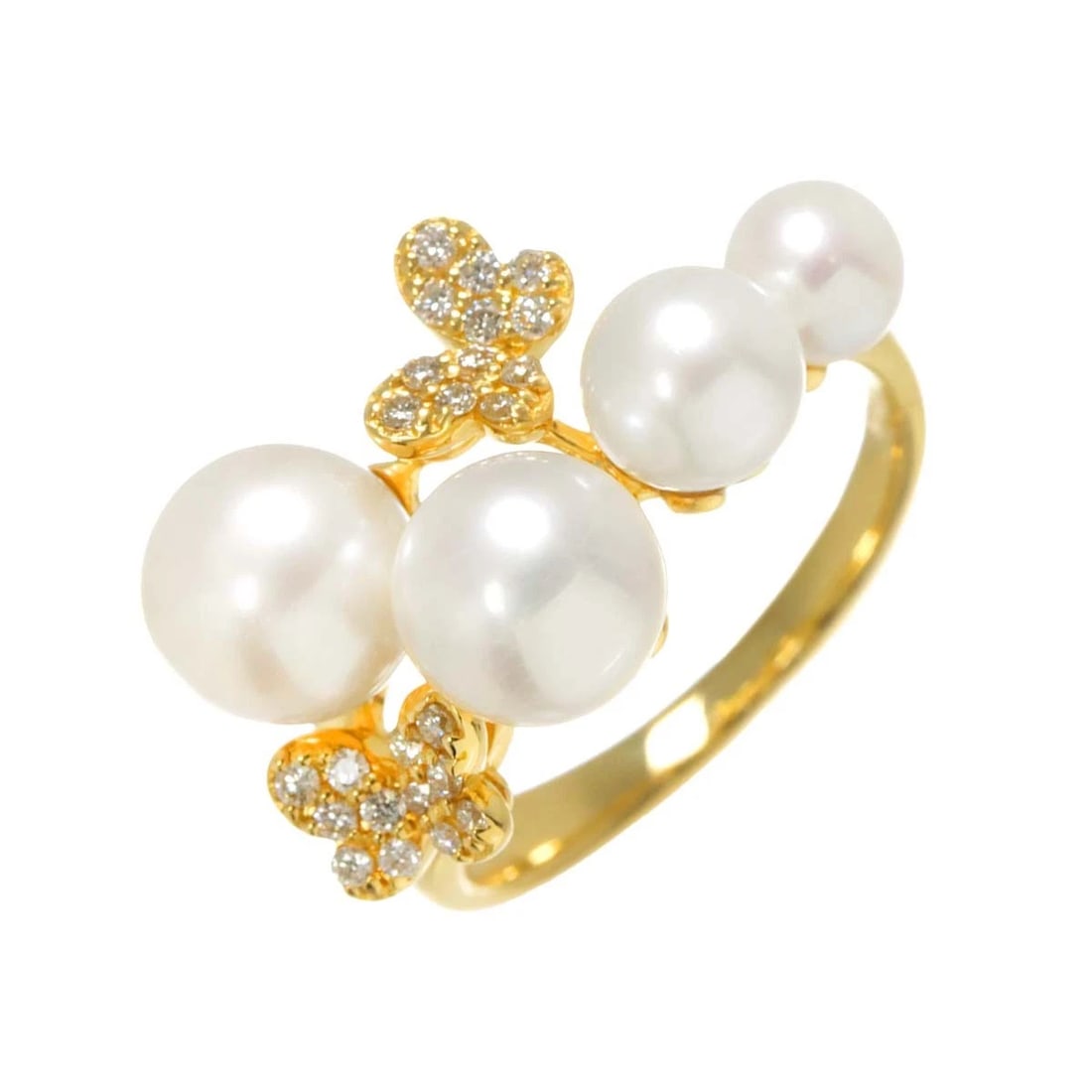 PONTE VECCHIO AKOYA PEARL DIAMOND RING: Ponte Vecchio Akoya Pearl Diamond Ring Brand: Ponte Vecchio Type/Style: Ring Material: 750 Yellow Gold, Color: Yellow Gold Size: 5.25(US) Accessories: None Accessories Notice: When purchasing